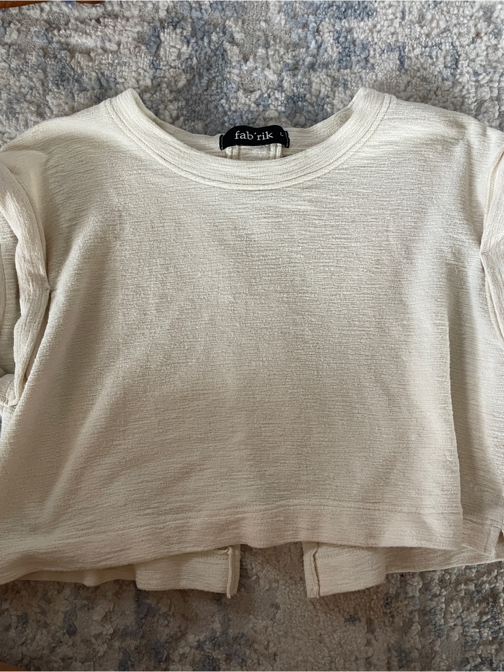 fab'rik Kids Cream Textured Long Sleeve Top